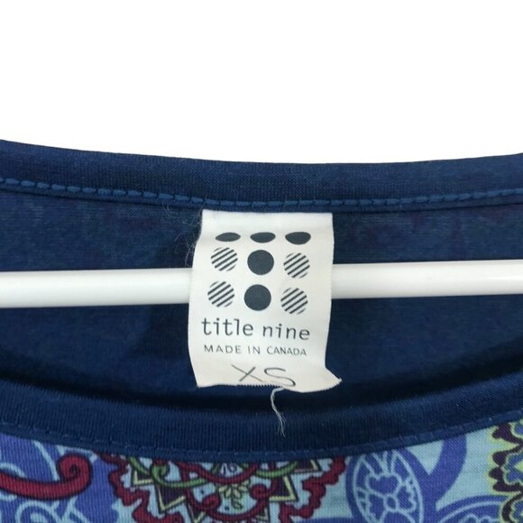 Title Nine Size XS Daring Athletic Dress Purple Blue Abstract‎ Floral Pocket - Picture 4 of 6